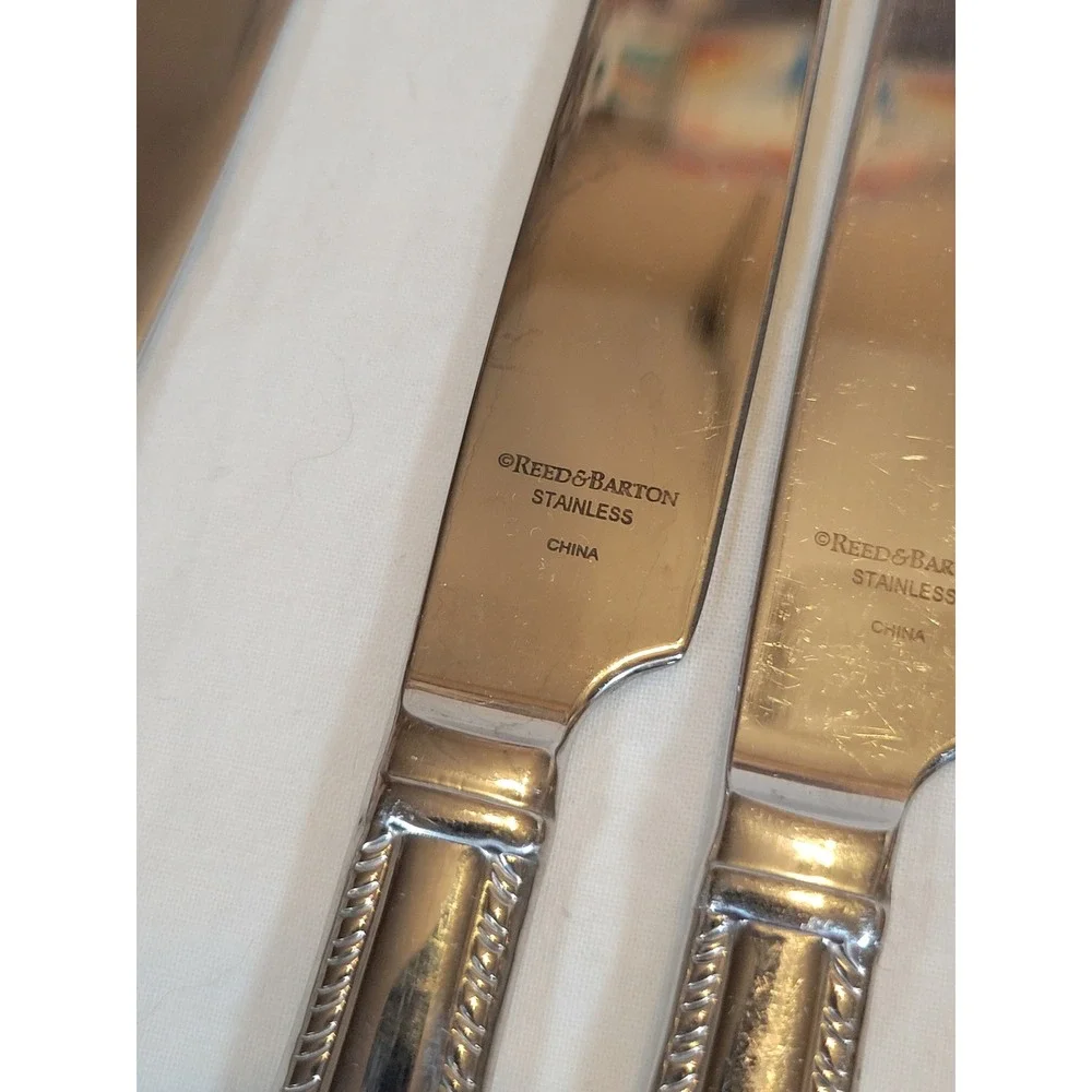 Reed & Barton Dinner Knives 6pc Domain 9.25in 18/10 Stainless Steel